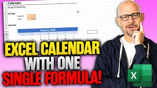 How to make an Excel Calendar with one single formula [upl. by Pascha17]