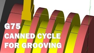 CNC LATHE GROOVING USING G75 CANNED CYCLE [upl. by Desdamonna]