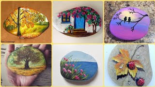 Simple Cute Rock Painting Ideas  Rock Craft Ideas  Rock Painted Scenery [upl. by Lemmie467]