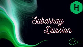 Subarray Division HackerRank Solution [upl. by Isidoro]