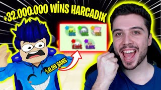 32 MİLYON WİNS HARCADIM 099 ŞANS PET ÇIKTI ⚡ Roblox Race Clicker [upl. by Dare999]