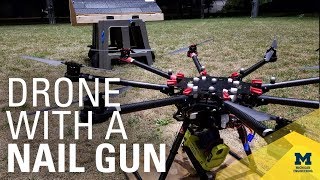 A drone with a nail gun for autonomous roofing [upl. by Mohammad]