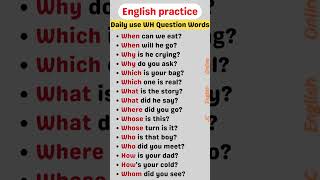 English practice grammer WH Questions and Answers How to speak English fluently speakenglish [upl. by Ayikur487]