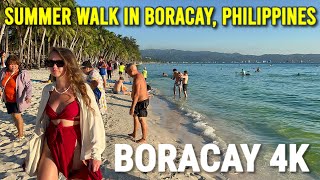 BORACAY 4K  2024 Summer Walking Tour in Boracay Island Philippines 🇵🇭 [upl. by Aridan]