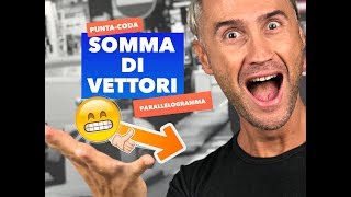 LEZIONE di FISICA somma vettoriale somma di vettori metodo punta coda metodo parallelogramma [upl. by Cornia]