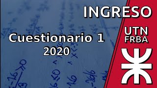 Ejercicio 9 Ingreso UTN FRBA cuestionario 1 Aula 17 Noviembre 2020 [upl. by Saxen]