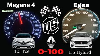 Fiat Egea 15 Hybird 130 Hp VS Renault Megane 4 13 Tce 140 Hp 0100 yarışı [upl. by Sharma]