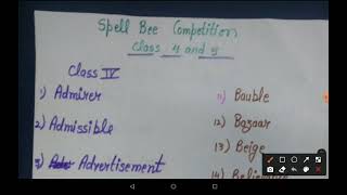 spell bee competition for class 4th amp 5th [upl. by Onitnatsnoc]