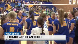 Midland High and Dow both earn wins in volleyball [upl. by Reivaxe]