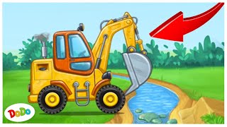 Bagger Video für Kindergarten Kinder  Bagger bauen Werkstatt  Dodo Kinder Video [upl. by Yllom921]