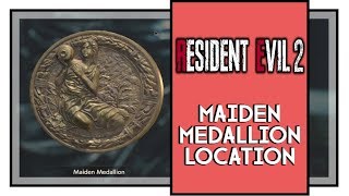 Resident Evil 2 Remake Maiden Statue Medallion Location And Solution [upl. by Suter590]