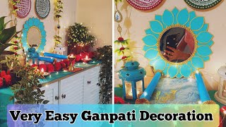 Ganesh chaturthi decoration at home Ganpati makar decoration festive Decoration [upl. by Eronel]