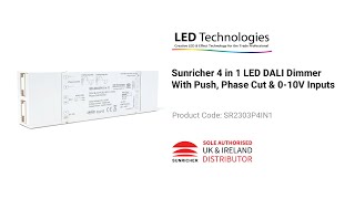 Sunricher 4 in 1 LED DALI Dimmer With Push Phase Cut amp 010V Inputs [upl. by Elimaj]