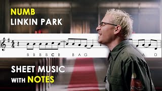 Numb  Linkin Park Sheet Music with Easy Notes for Recorder Violin Beginners Tutorial [upl. by Nylidam]