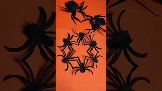 Easy Spider 🕷️ Paper Cutting for Halloween 🎃Halloween Special 👻halloween shorts everyone [upl. by Damha]