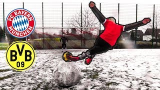 BAYERN vs DORTMUND  Fußball SCHNEE Challenges  Gewinnspiel [upl. by Assiran]