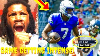 DEFENSIVE NECK amp NECK BATTLE AT HALF BRONCOS VS SEAHAWKS HIGHLIGHTS REACTION 2024 WEEK 1 [upl. by Negyam]