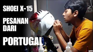 PESANAN DARI PORTUGALhelm Shoei x15 repaint motif Fabio diggia [upl. by Ibed923]