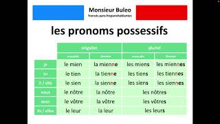 🇫🇷 Les pronoms possessifs  🇪🇸 Los pronombres posesivos [upl. by Festus361]