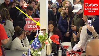 Elise Stefanik Makes Phone Calls At Trumps New Hampshire Campaign Headquarters [upl. by Maryanne268]