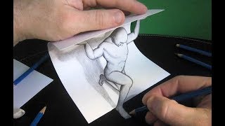 3D Trick Art  How To Draw A Man  cool and easy draw 3d art on paper [upl. by Odeen]