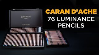 CARAN DACHE Luminance Colour Pencils  Wooden Box Set of 76 [upl. by Kathleen]