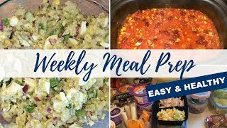 Healthy Weekly Meal Prep  Turkey chili low carb “potato” salad [upl. by Adeuga]