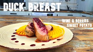 Duck Breast Recipe With Red Wine and Berries Sauce  Lust for Taste [upl. by Lolande]