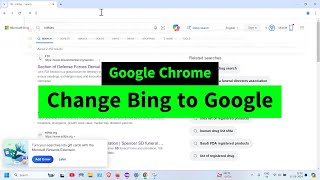 Change Bing to Google in Google Chrome  Change the Search Engine  Remove the Bing Search [upl. by Tiler128]