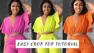 How To Make A Crop Top From Scratch Very Easy and Quick Crop Top Tutorial Beginner Friendly [upl. by Gorga686]