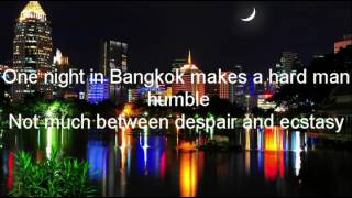 Murray Head  One night in Bangkok Lyrics [upl. by Nonnahsed]