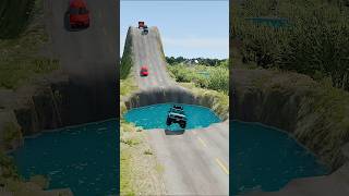 Cars vs Giant Water pit 3  BeamNGDrive [upl. by Ayatnwahs]