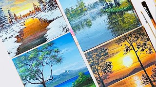 4 Seasons Acrylic Painting  Easy Painting For Beginners [upl. by Singer]