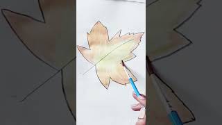 How to draw chinar leaf  watercolor painting for kids shorts [upl. by Cathryn592]