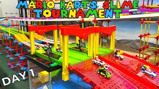 MARIO KARTS SLIME RACING  DIECAST CARS TOURNAMENT 1 [upl. by Onitrof]