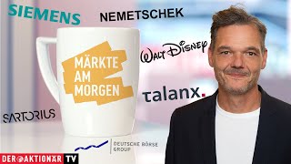 Märkte am Morgen Walt Disney Siemens Talanx Sartorius Deutsche Börse Nemetschek [upl. by Rosa]