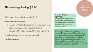 Tilpasset opplæring og individuell tilrettelegging  Ny Opplæringslov 13 mars [upl. by Ezra]