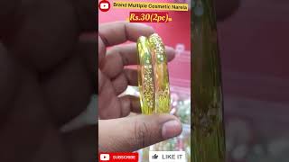 Crystal borosil fancy glass bangles kadde new design trending shorts BrandMultipleCosmetic [upl. by Savadove]