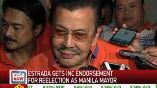 Estrada gets INC endorsement for reelection as Manila mayor [upl. by Martinelli667]