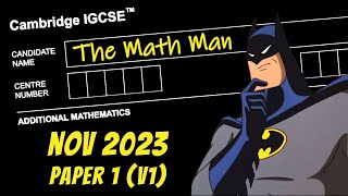 IGCSE Add Math  OctNov 2023  Paper 1v1 060611ON23 [upl. by Eusoj454]