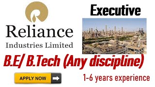 Reliance Industries Limited recruitment  civil  mechanical  electrical  cse engineering jobs [upl. by Oirrad]