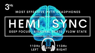 HEMI SYNC FLOW STATE DELTA 3HZ BINAURAL BEATS flowstate hemisync 3hz binaural [upl. by Hgielyak641]