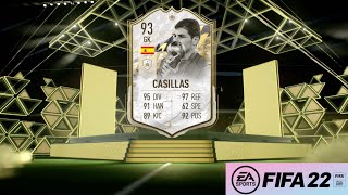 ICON MOMENTS CASILLAS REVIEW  93 ICON MOMENTS IKER CASILLAS PLAYER REVIEW FIFA 22 ULTIMATE TEAM [upl. by Leasa]