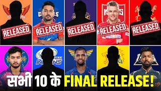 BREAKING  MI to RELEASE C GREEN 😯  ALL 10 TEAMS FINAL RELEASE LIST  IPL 2024 RELEASE LIST [upl. by Eniffit]