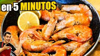 🦐 GAMBONES en SARTÉN 🍳 en 5 MINUTOS fáciles y deliciosos [upl. by Hopper351]