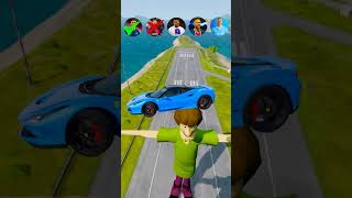 🚘CR7 vs Messi vs Mbappe vs Shaggy Rogers Characters ⚽️ beamngdrive simulator shorts football [upl. by Cherian479]