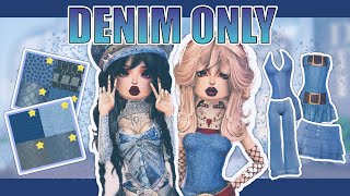 ONLY Making DENIM OUTFITS in DRESS TO IMPRESS ROBLOX [upl. by Wimsatt]