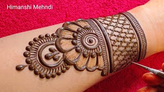 easy mehndi designs back side  mehandi ka design  mehndi design simple  Mehndi ki design  mehndi [upl. by Eenaj467]