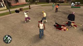 GTA San Andreas  DYOM  CJ vs 3 Ballas vs 3 Vagos Fist Fight 1080p [upl. by Martres]