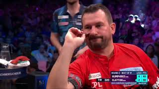 Darts 2024 European Championship Round 2  Humphries v Clayton Highlights [upl. by Zailer]